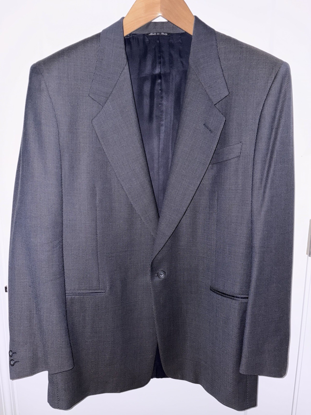 Canali Proposta 44L Charcoal Gray Wool Blazer Sport Coat Made in Italy EU 54
