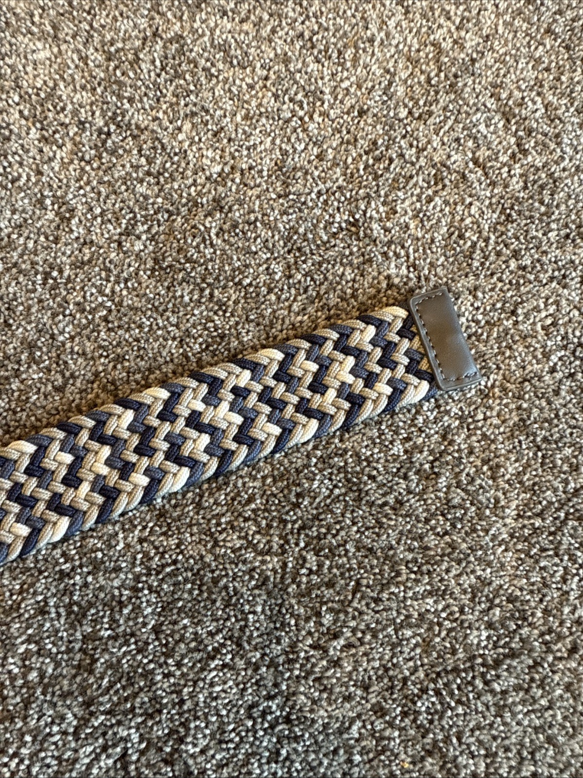 Nike Woven Stretch Belt Men Size Medium 34-36 Grey Blue Braided Golf Essentials