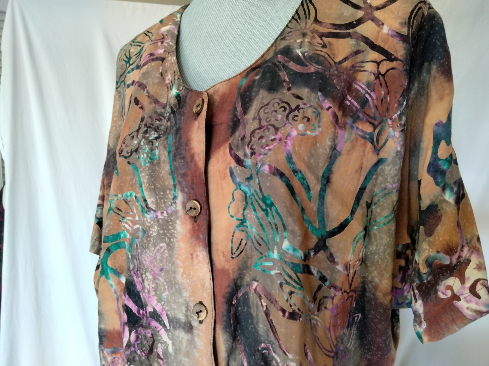Globe Trotter Boho Hippie Artsy Short Sleeve Skirt Set With Shiny Line Design 1X