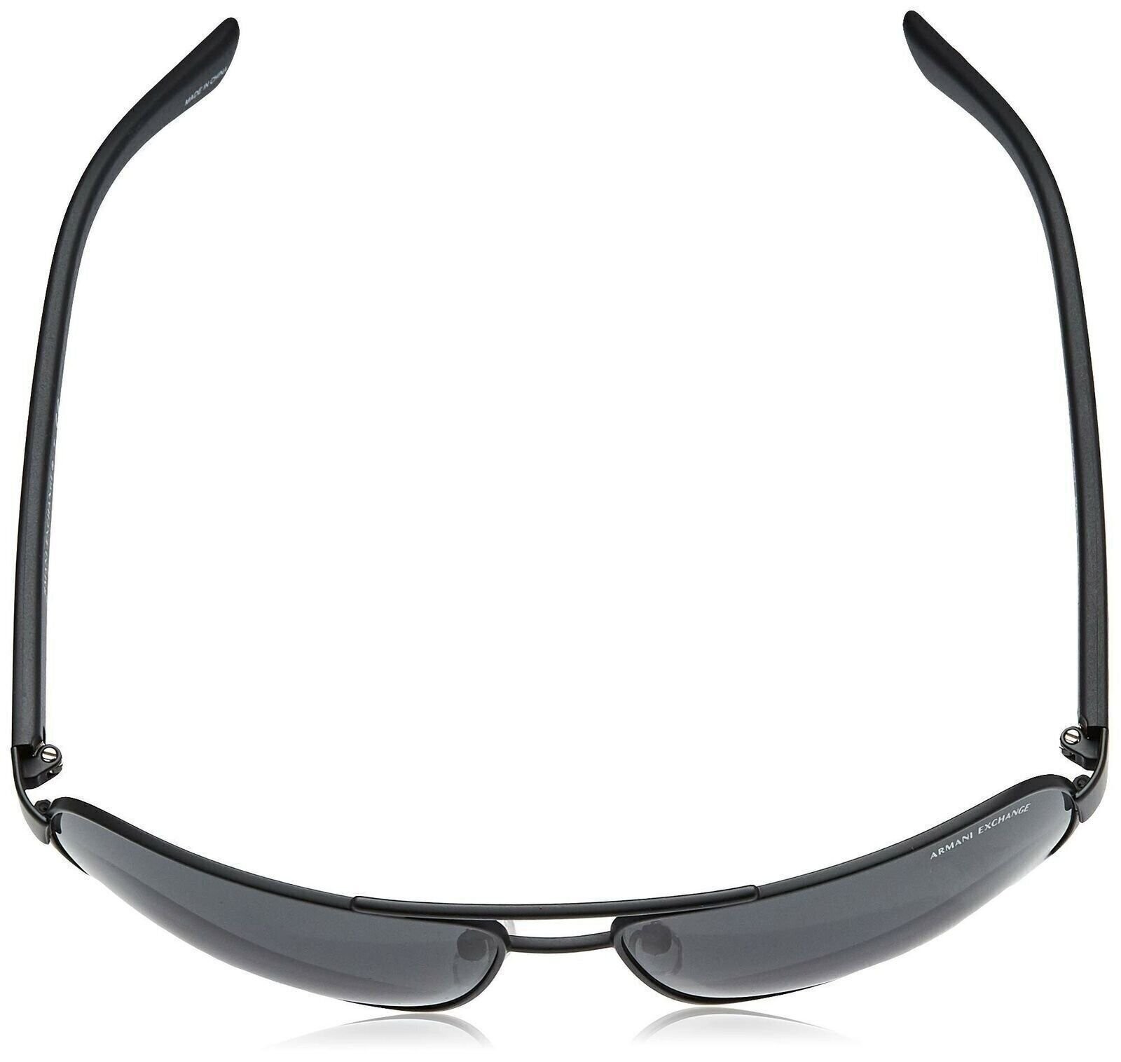 A|X Armani Exchange Men’s AX2012S Rectangular Metal Sunglasses, Satin Black