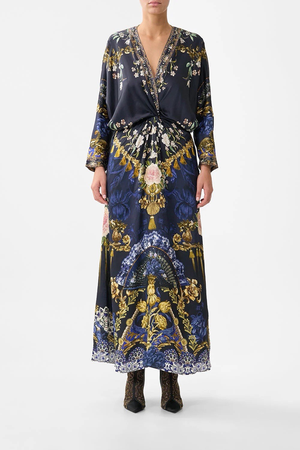 Camilla Notes From The Blue Room Twist Front Batwing Dress Size S