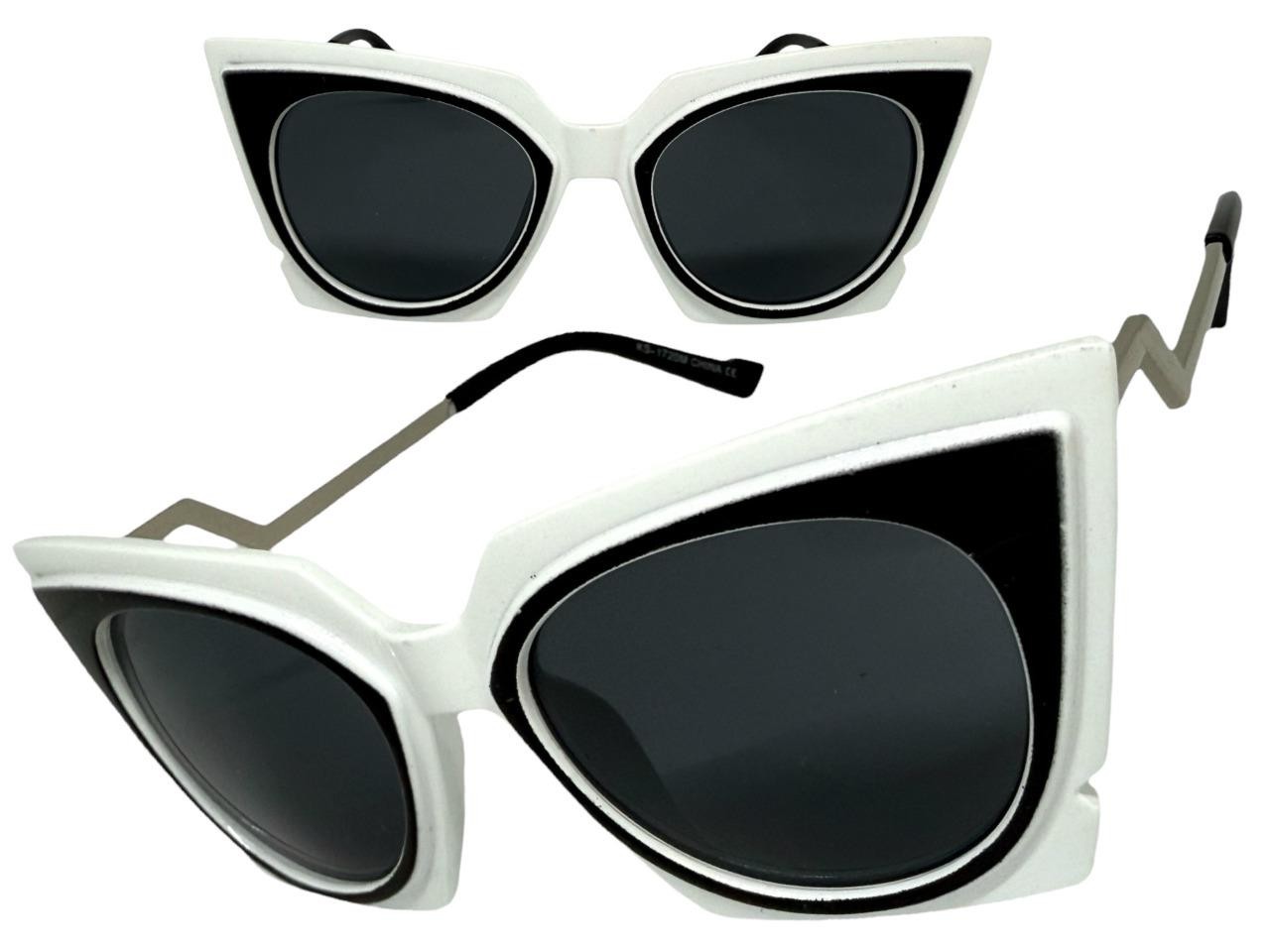 Classic Funky Vintage Retro Cat Eye Party Raver SUN GLASSES Unique White Frame