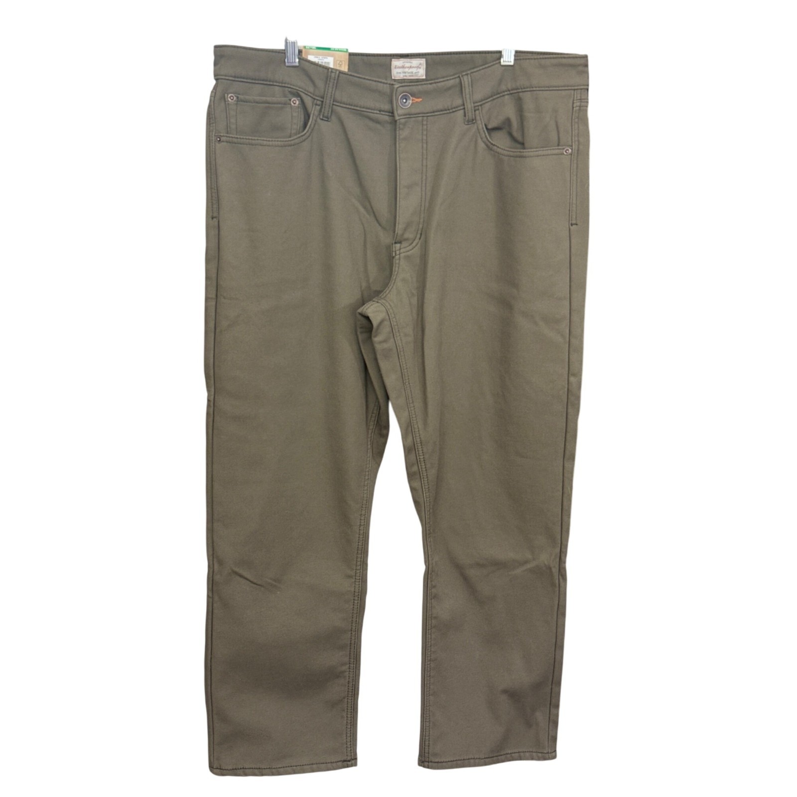 Weatherproof Vintage Mens Regular Fit Stretch Canvas Fleece-Lined Pants 38×29