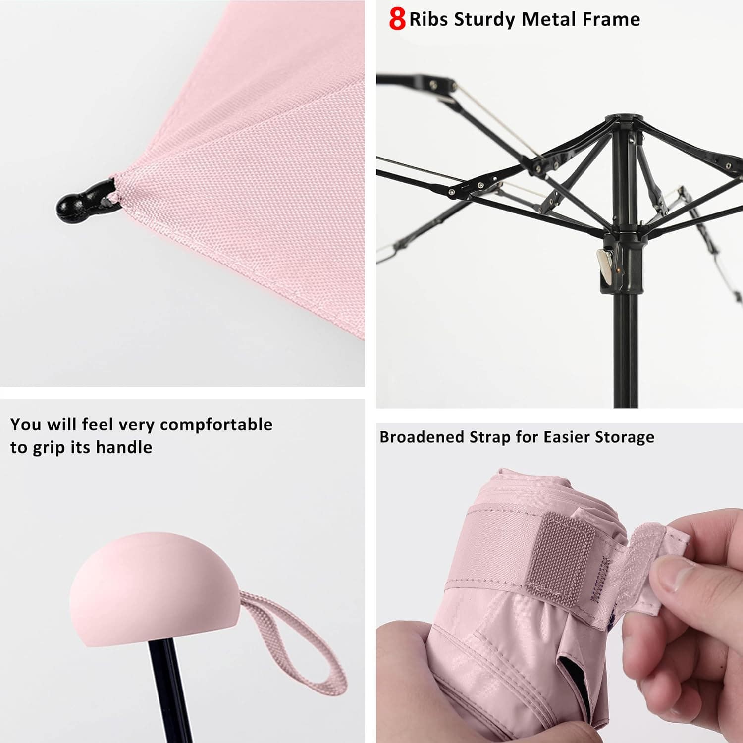 Compact UV Sun ProtectionTravel Umbrella With Case, Mini Umbrella For Purse, Li