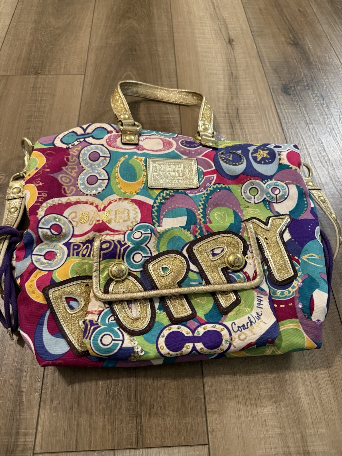 Coach Poppy Graffiti Hobo Shoulder Bag 15296 Rare