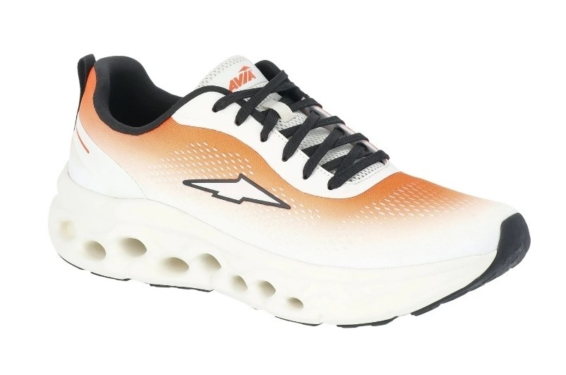 Avia Men’s Orange Knit Upper Lace-Up Low-Top Athletic Jumbo Runner Sneakers 8-13