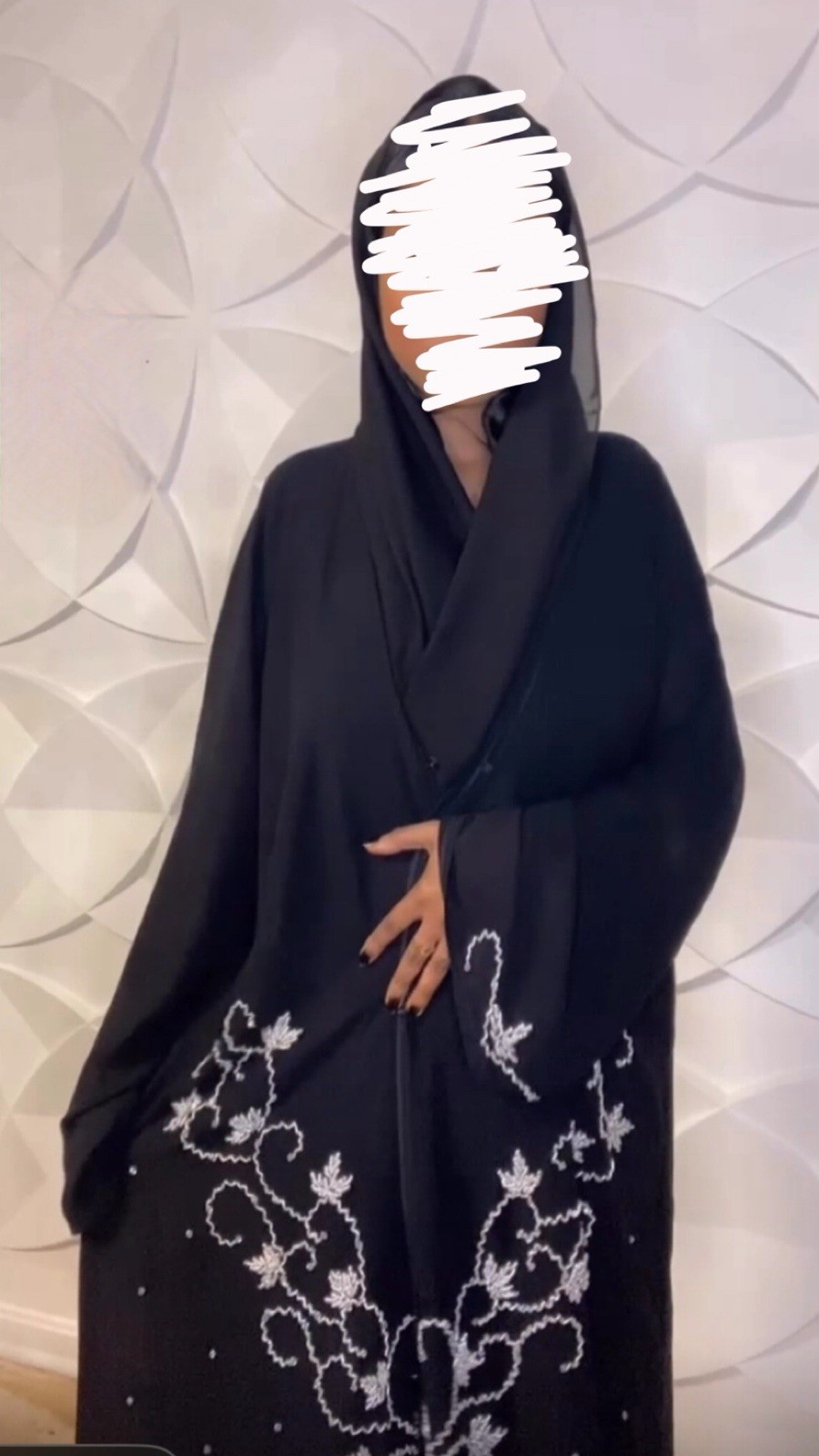 Modest Abaya Dress Open Front Black Size 58 in length Lightweight Elegant