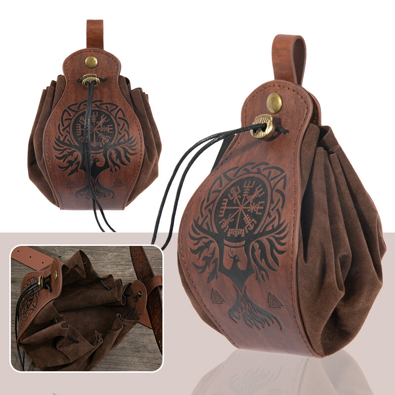 Men New Medieval Cosplay Pouch Bag Retro Knight Viking Hangable Belt Coin Purse