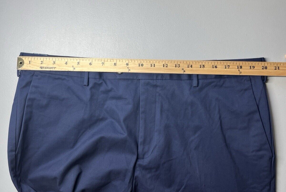 J Crew Bowery Dress Pant in Stretch Chino Mens 38X32 Navy Blue Slim Fit