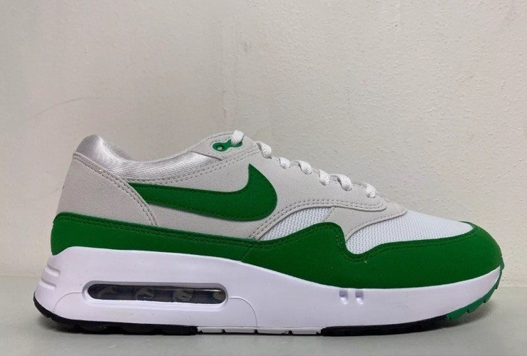Nike Men’s Air Max 1 ’86 OG Golf Shoes Sz6 NEW FQ3272-111 WHITE/Grey/Apple Green
