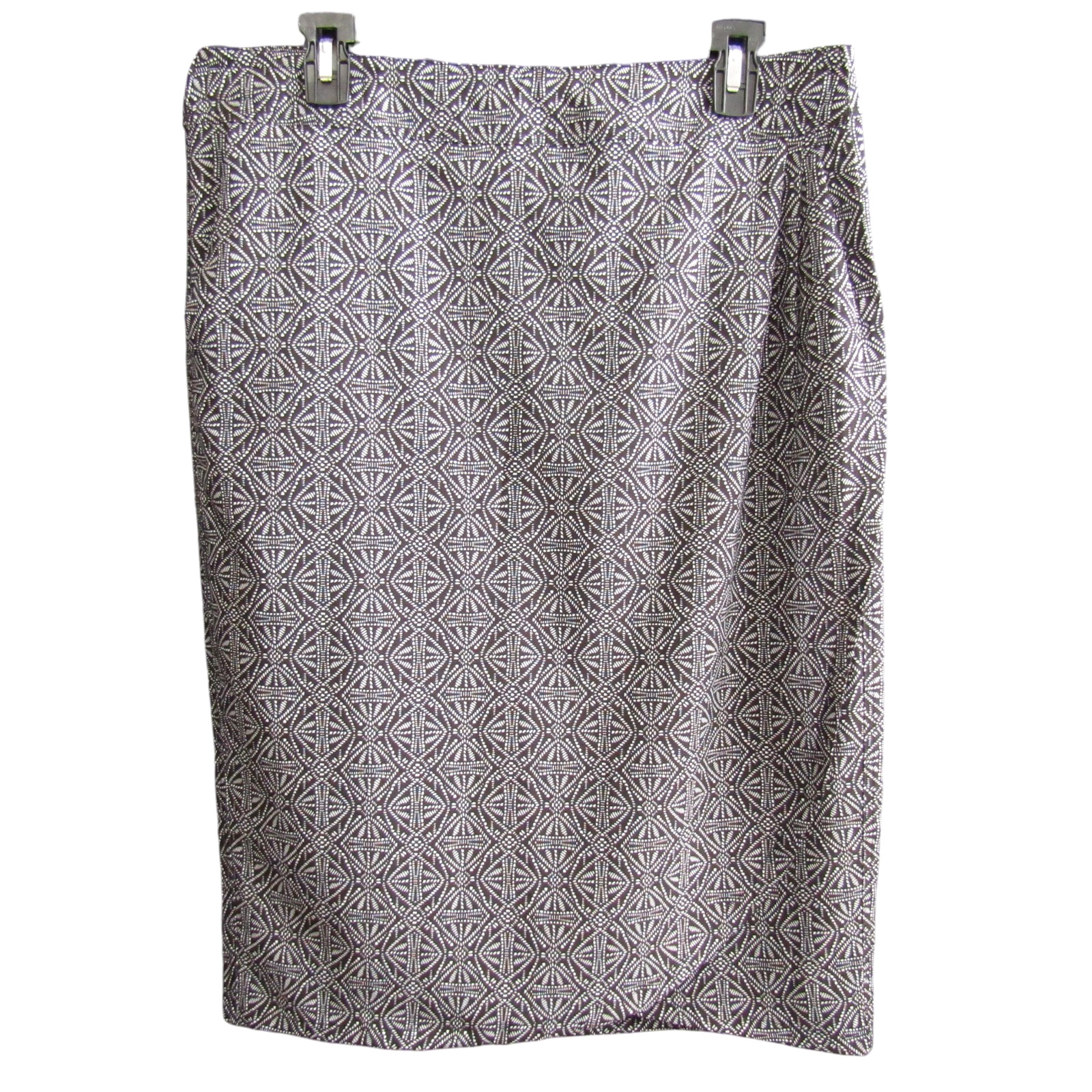 RipSkirt Hawaii Skirt L Black Gray Batik Geometric Dot 26.5 In Length 3 Pockets