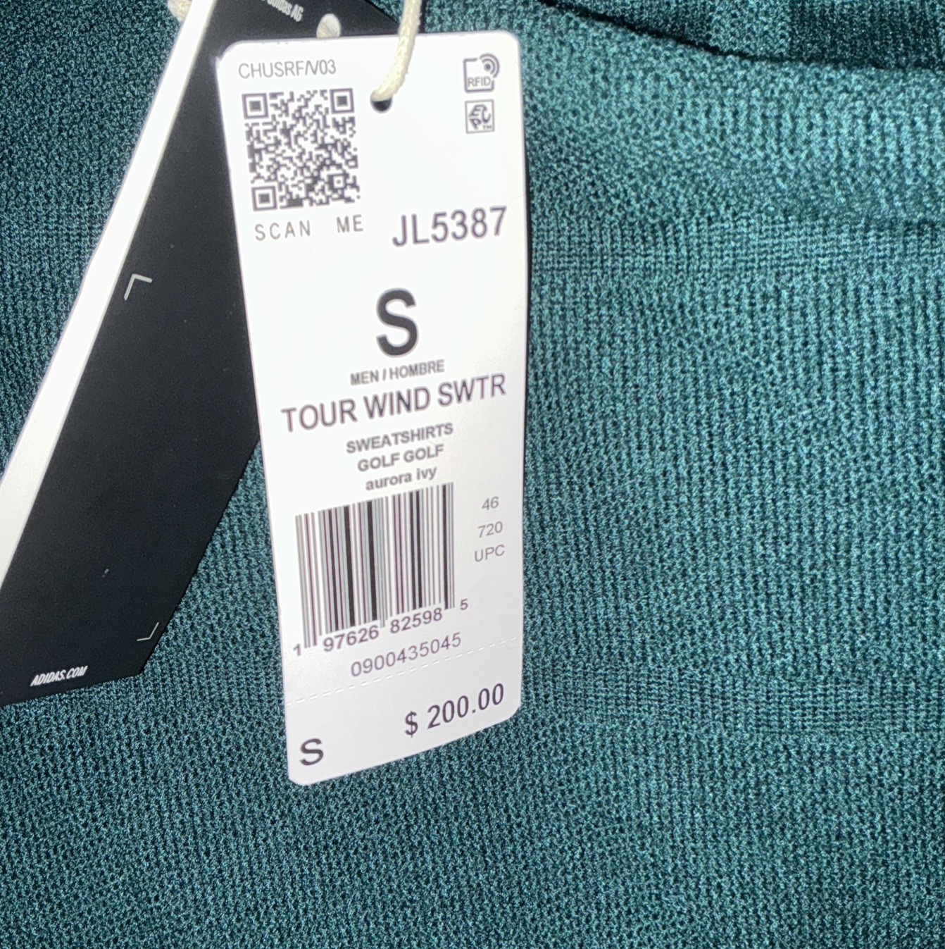 $200 Adidas Ultimate 365 Tour Wind Knit 1/4 Zip / Sweater Men’s Size Small