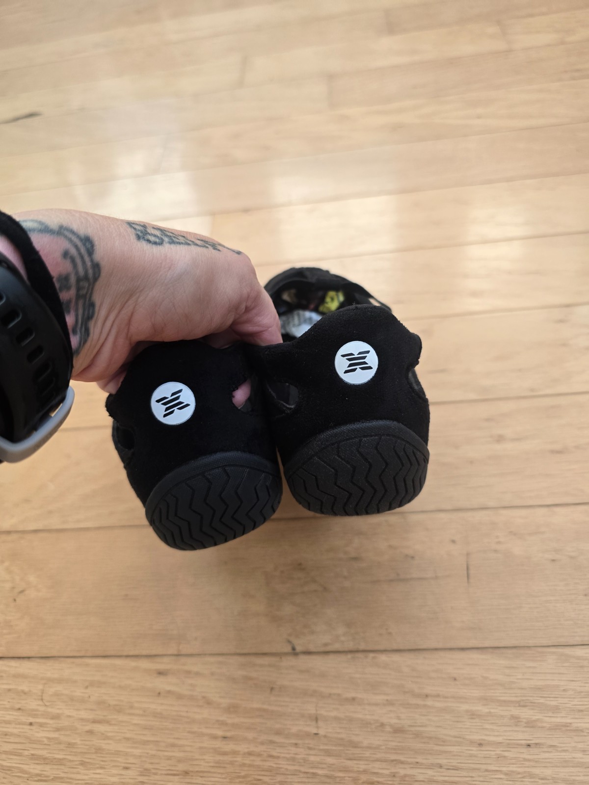 Whimsy Black White Suede Sporty Sneakerinas | WMS 7