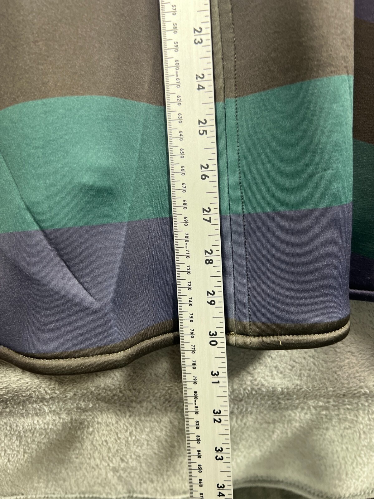 HAODUOYI Juniors 2XL Dress Green Stripe A Line Flare Open Back Long Sleeve NWT