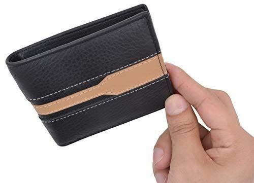 Men’s Premium Center Flap Card ID Holder Bifold Wallet With Zipper Coin Pocket