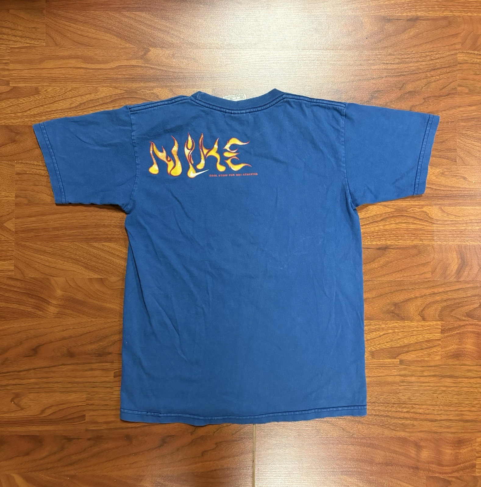 Vintage nike youth Small Blue Faded Tribal Skate Flames Air Bakin Rare