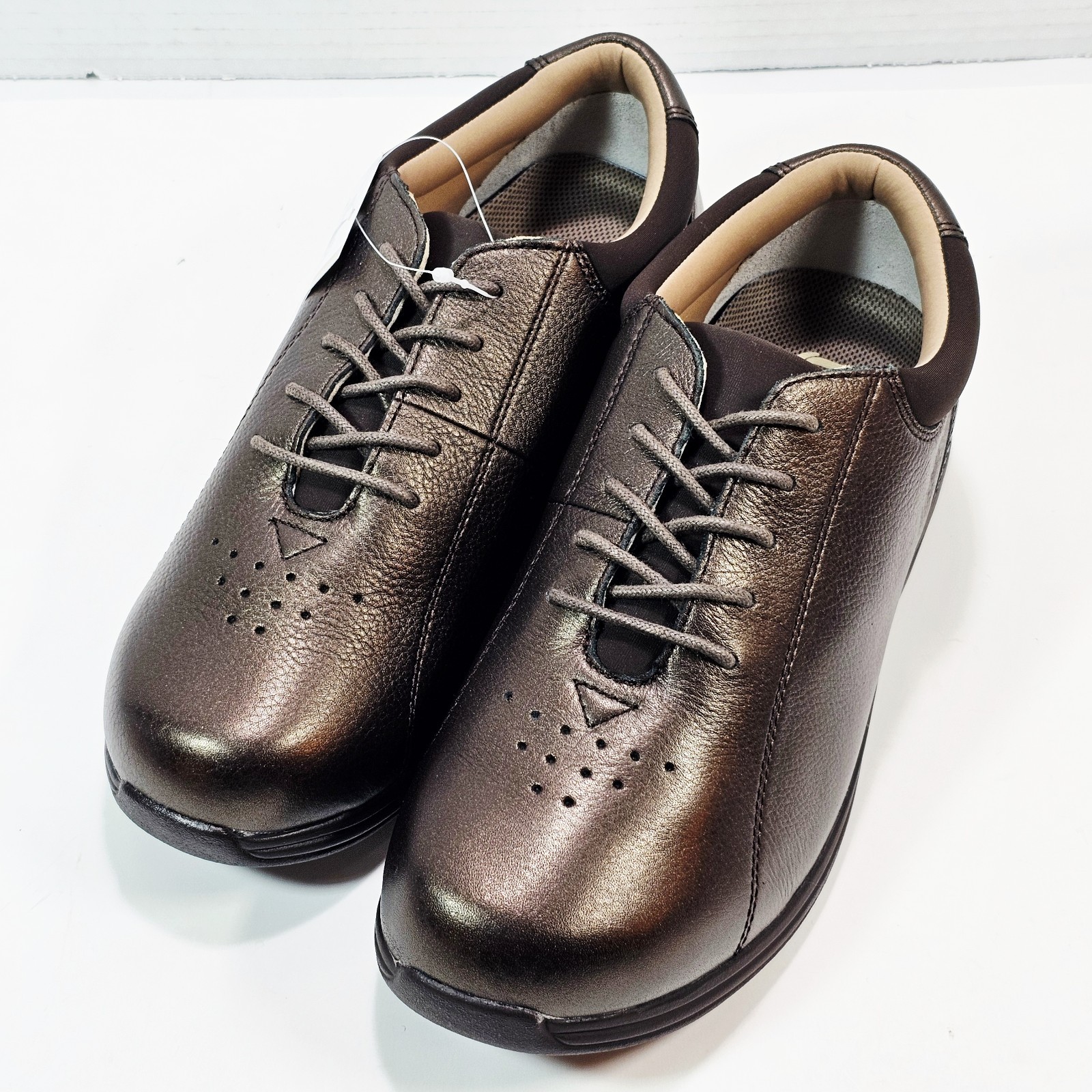 Drew Womens 8.0 EXTRA WIDE Orthopedic Walking Sneakers Tulip Brown Metallic