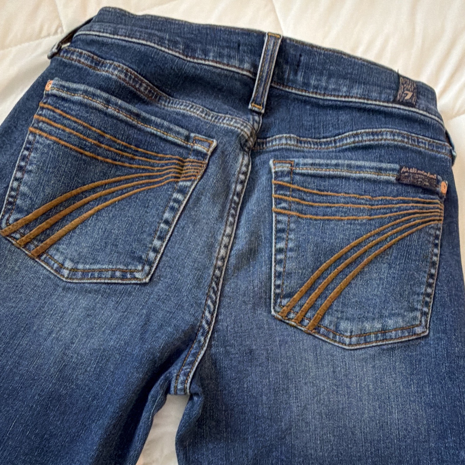 7 For All Mankind Tailorless Dojo Women’s Bootcut Jeans Blue Medium Wash