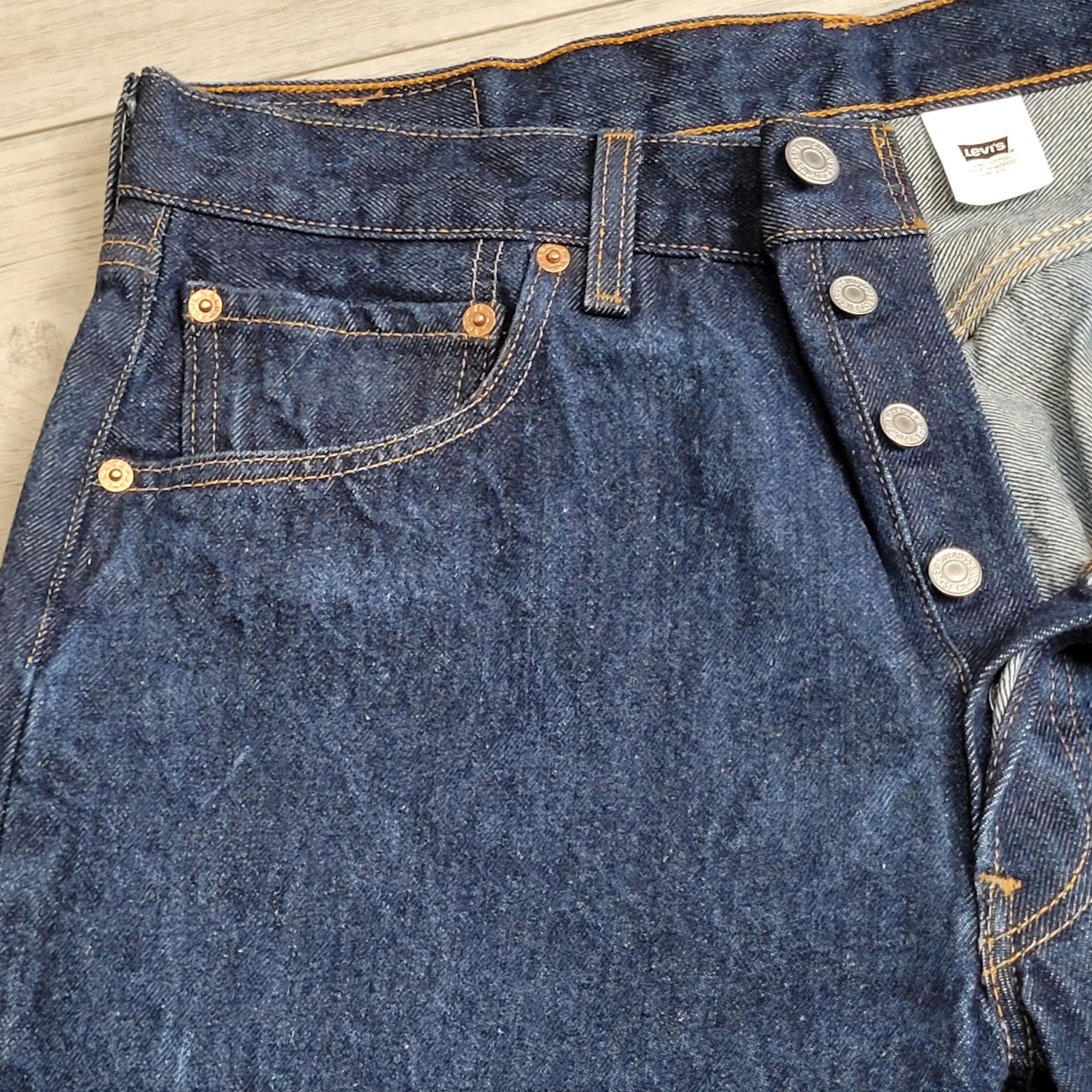 👖Vintage Levi’s 501XX Rigid Raw Jeans Mens 36×34 (34×32) Dark Indigo Denim Y2K