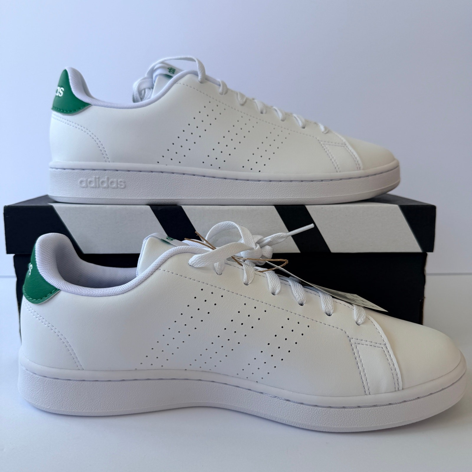 Adidas Advantage Base 2.0 GZ5300 Cloud White Green Mens 10 / UK 9.5 New NIB