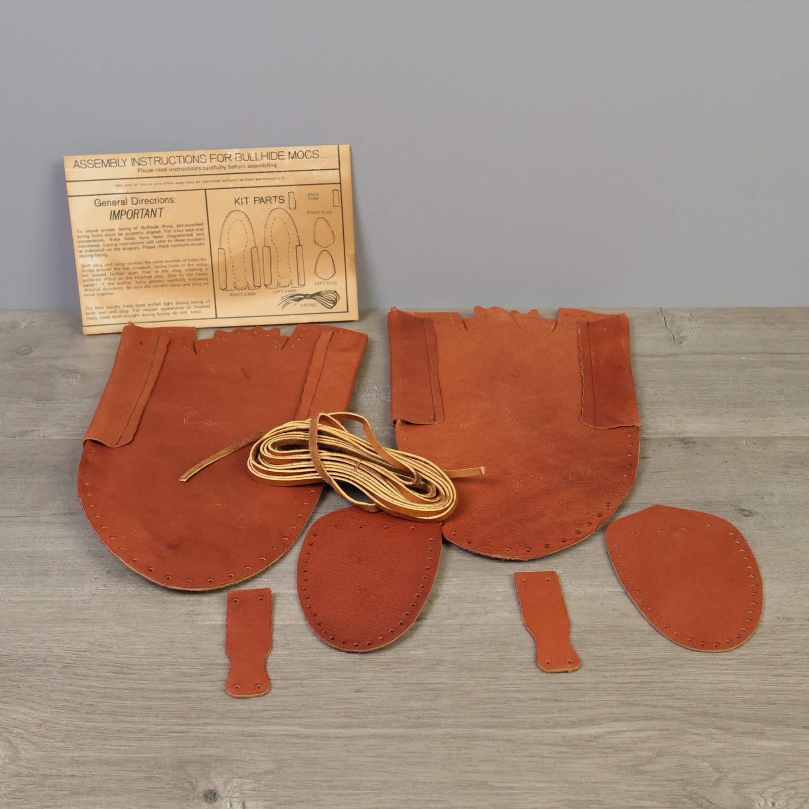 NOS Tandy Leather Bullhide Moccasin Kit 4620 Size 8 Mens Vintage Made in USA Kit