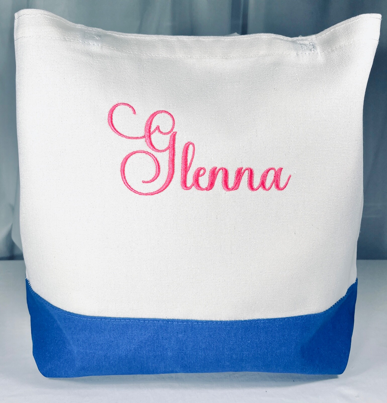 Monogrammed, Personalized, Initialed, Canvas Tote Bag, You pick bag, thread colo