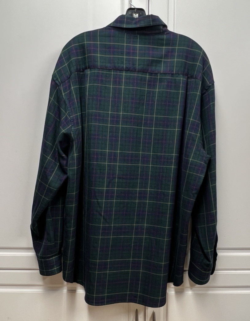 Sir Pendleton Wool Green Blue Tartan Long Sleeve Button Shirt – Extra Large XL