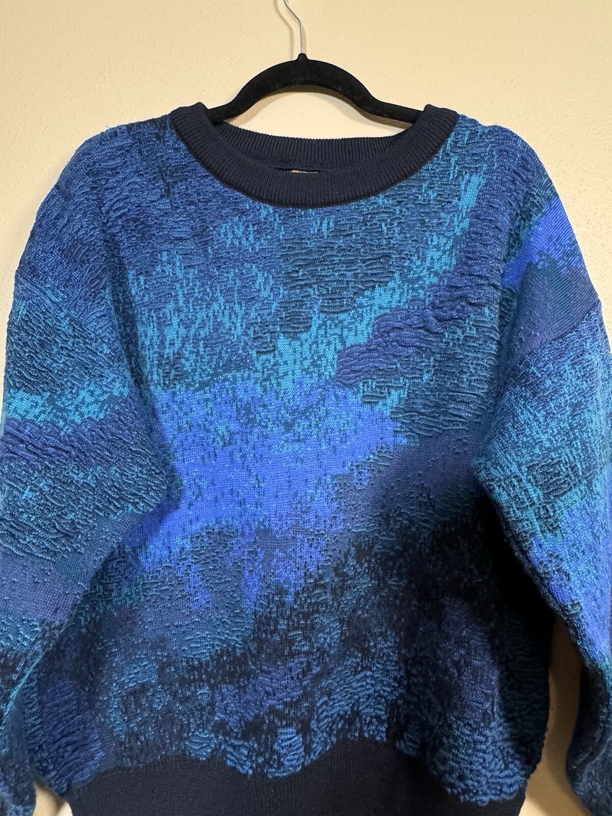 Vintage Far Horizons Australia Wool 3D Knit Textured Grandpa Sweater Sz M