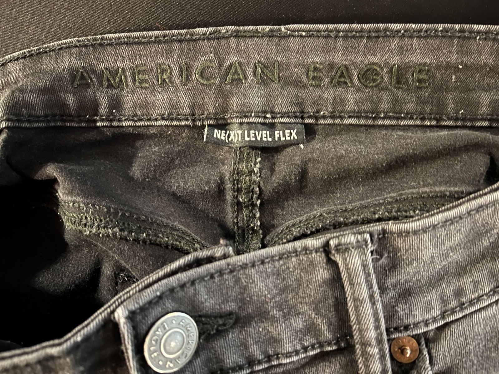 American Eagle Mens Jeans 32×34 Slim Straight Black