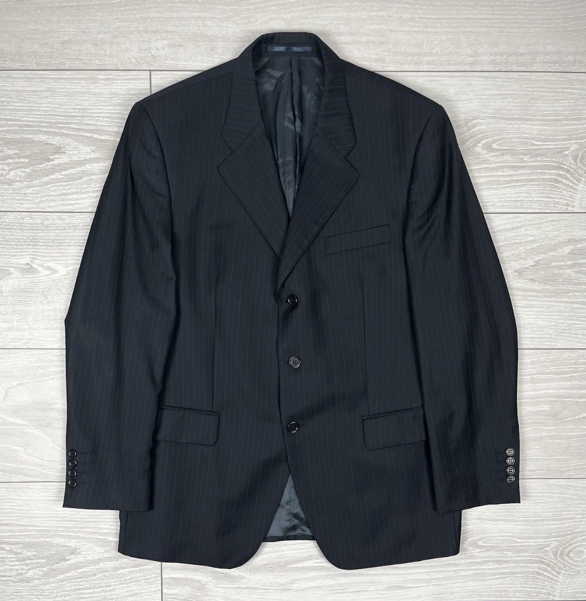 Ermenegildo Zegna Vintage 00s Striped Wool Three Buttons Suit Mens Size 42R