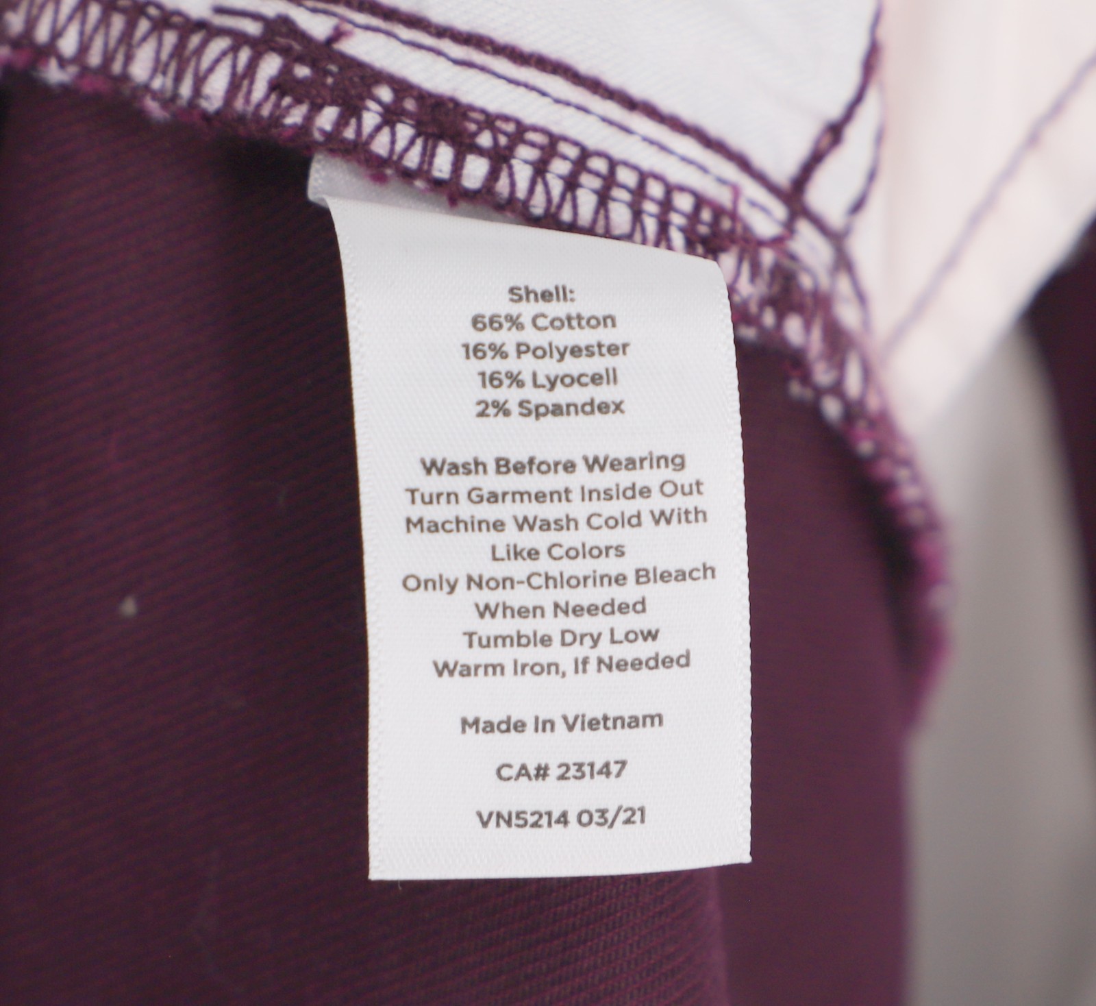 NWT TALBOTS Slim Ankle Jeans Burgundy Size 14W