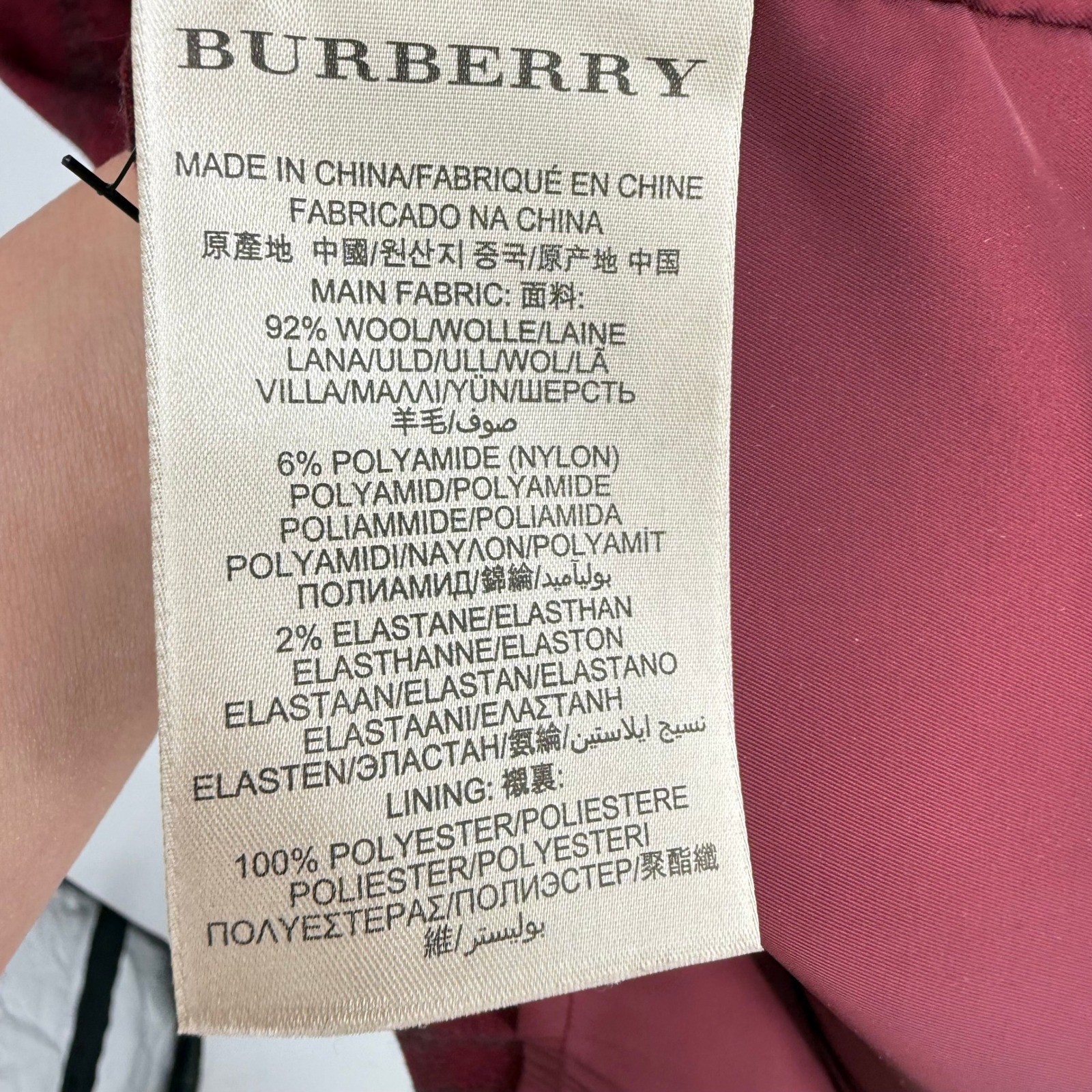 Burberry Brit Plaid Wool Shift Dress Womens 10 Red Excellent Short Sleeve Pocket