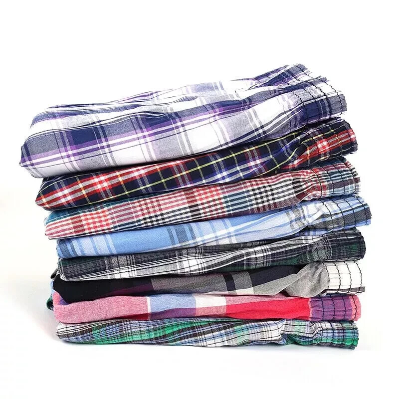 3 6 12 PACK Men Knocker Plaid Boxer Shorts Underwear Lot Trunk Boxer Brief S-3X