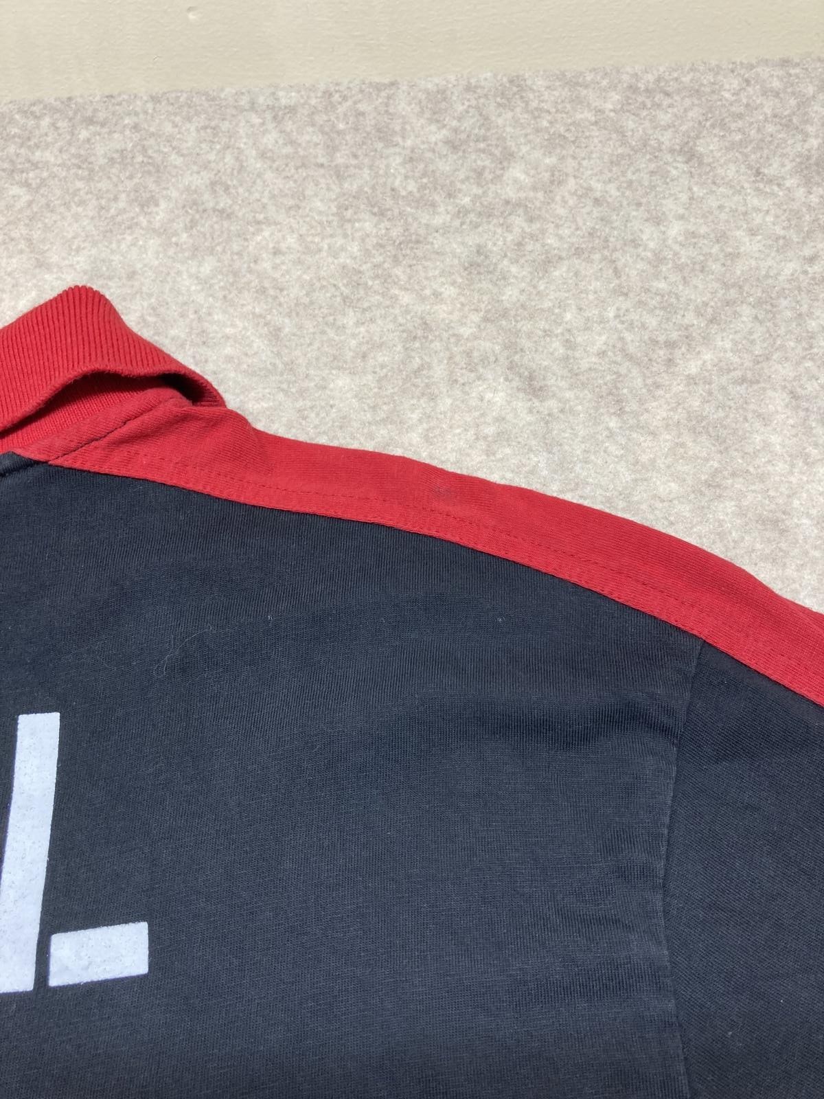 Billiards Polo Shirt with Red and Black Colorblock Design, Size XL