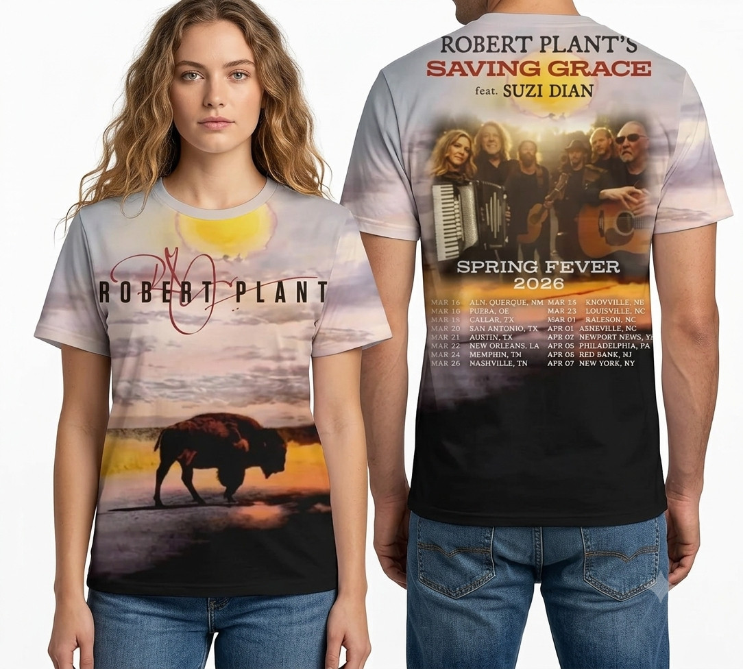 Robert Plant Spring Fever Tour 2026 3D T Shirt Gift For Rock Music Fan