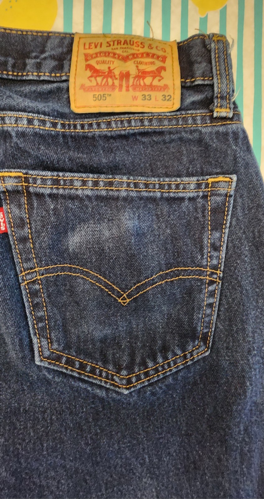 Levi’s 505 Dark Blue Straight-Leg Jeans (W33 x L32)