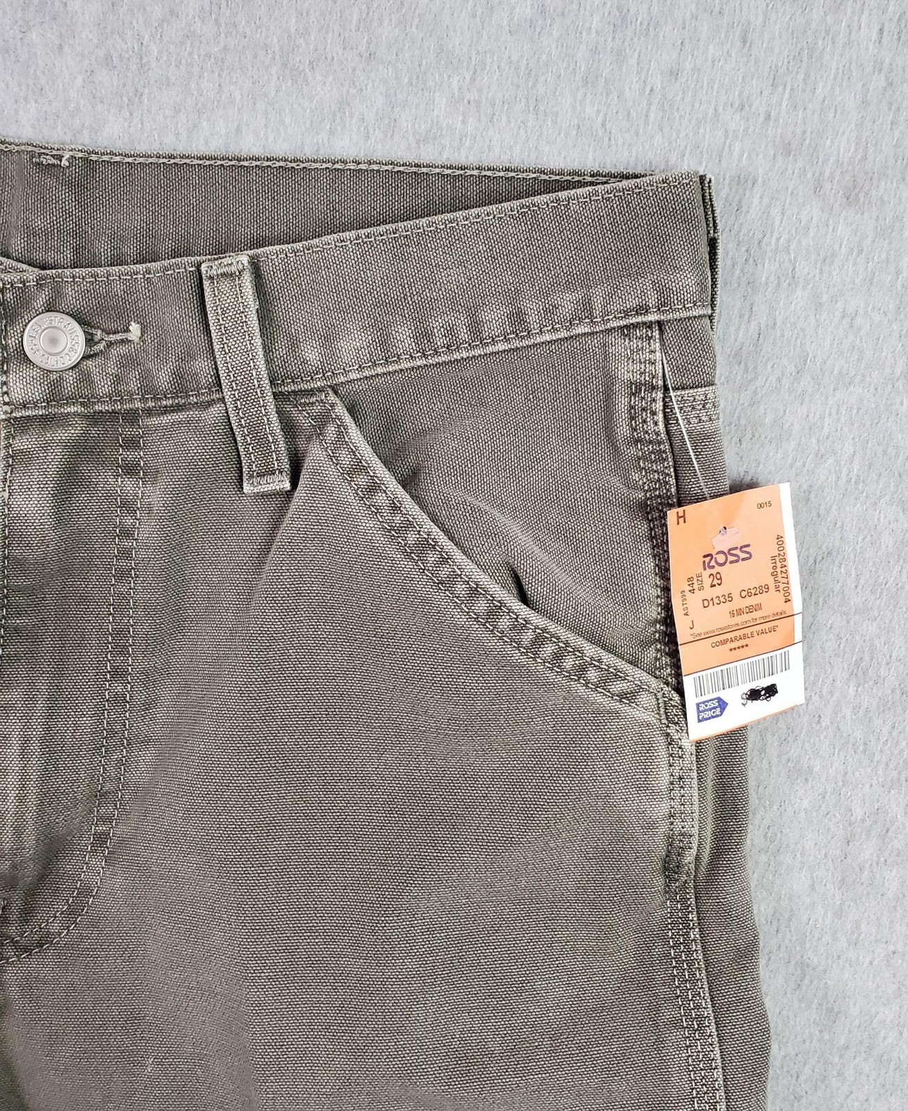 Levis 568 Stay Loose Carpenter Jeans FITS 29X30 tag sz 29×32 Gray Relaxed Canvas