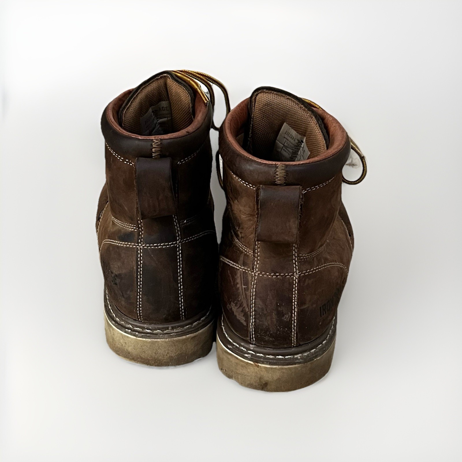 Iron Age Mens Steel Toe Waterproof Work Boots Size 11.5 W Brown Leather