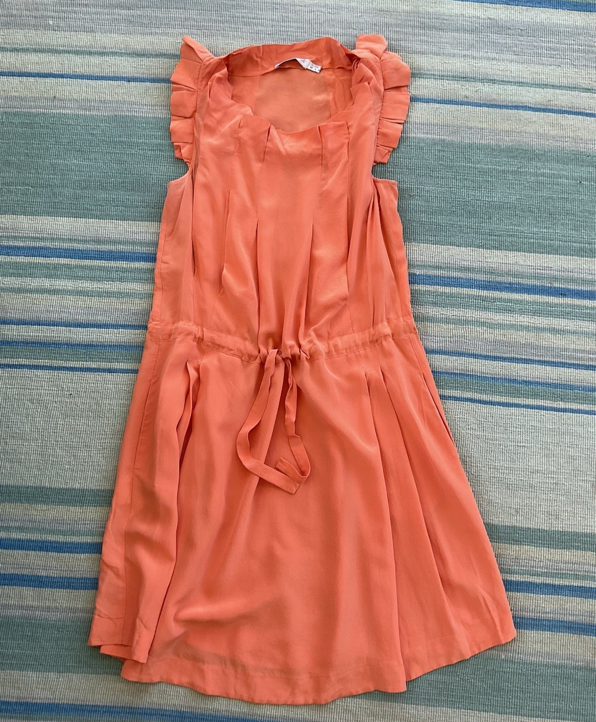 See by Chloe 100% silk orange midi knee length cocktail dress EUR 42 US 6