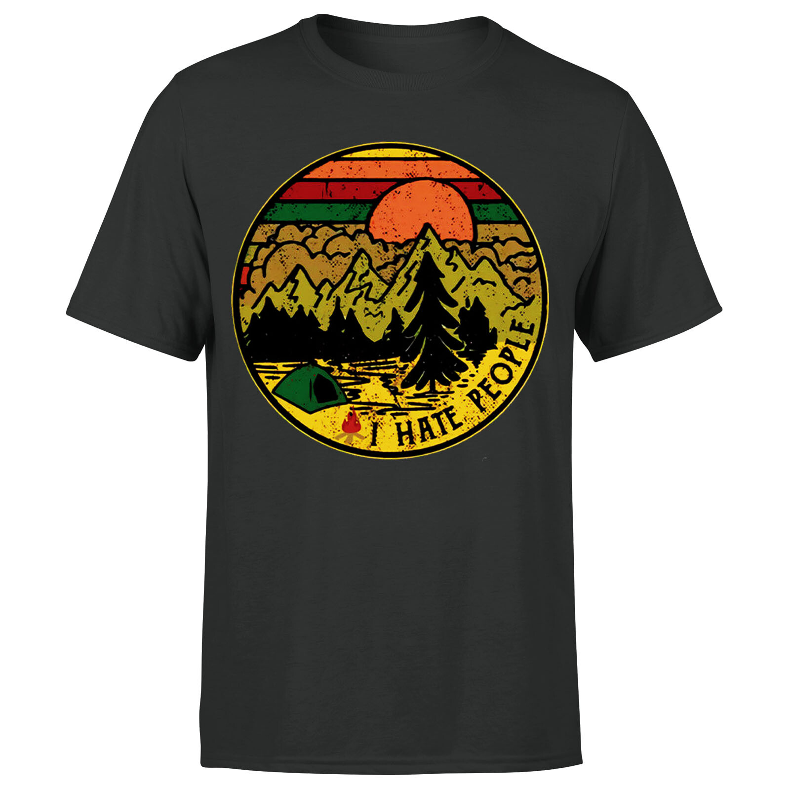 Camping I Hate People Camp Hike Hiking Funny Joke Retro Top Mens T-Shirt#P1#OR#A