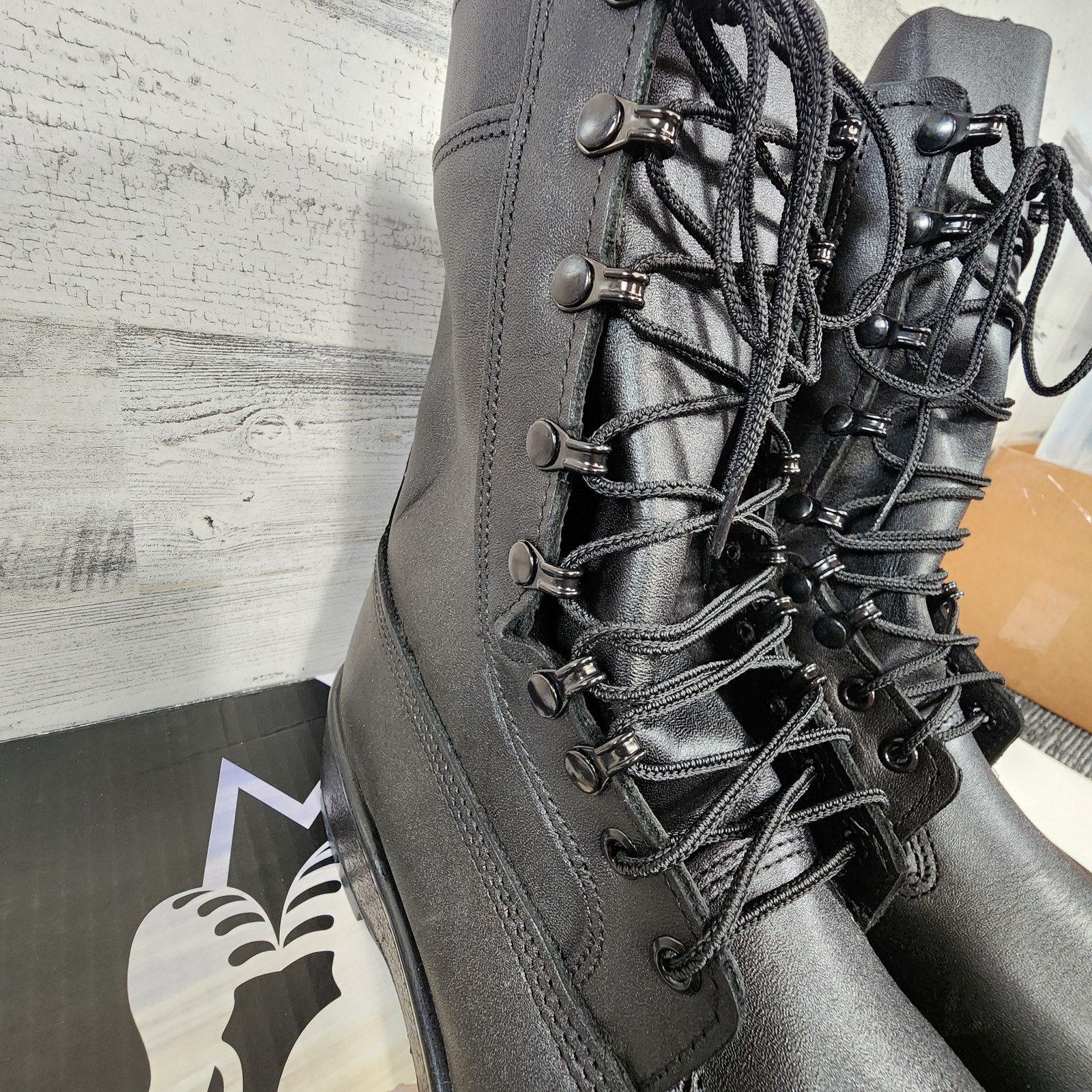 Rocky Navy Inspired 9″ Steel Toe Boot Size Wide Men’s Style #808 Military