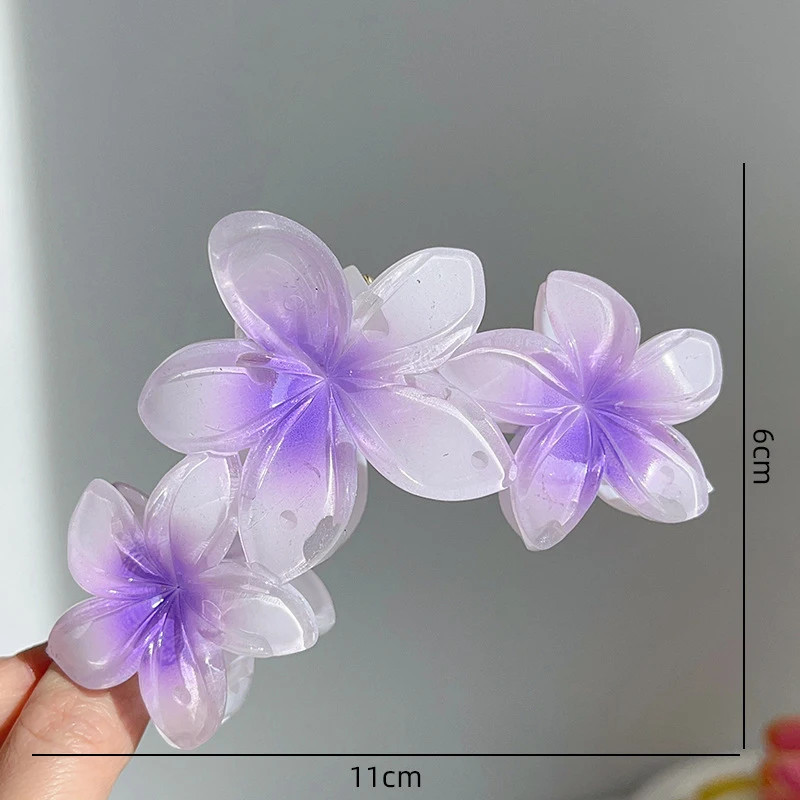 Acrylic Flower Hair Claw Clip Gradient Egg Summer Beach Women Girls Accessories