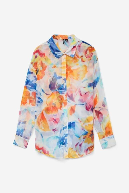Vero Moda Top Watercolour Blouse Semi Sheer New Tags Medium Floral RRP $99.95