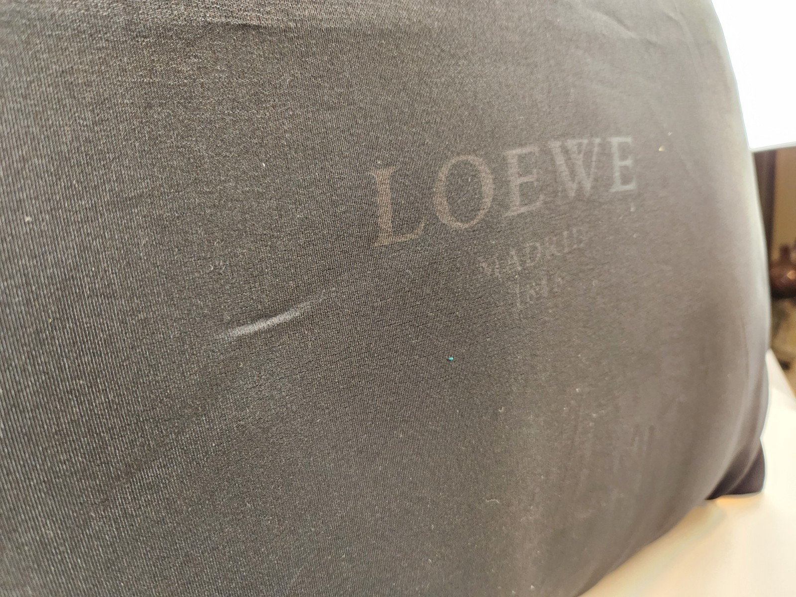 Authentic Loewe Black Dust Bag ONLY Drawstring 19×23″ Logo MADRID 1846 Storing