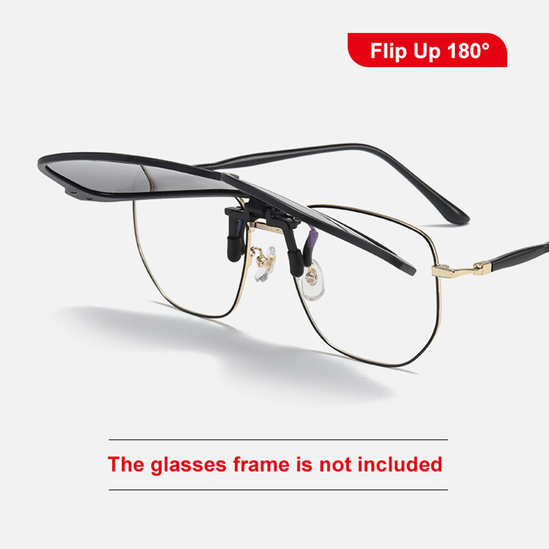 Polarized Clip On Sunglasses One Piece Over Prescription Glasses UV Protection