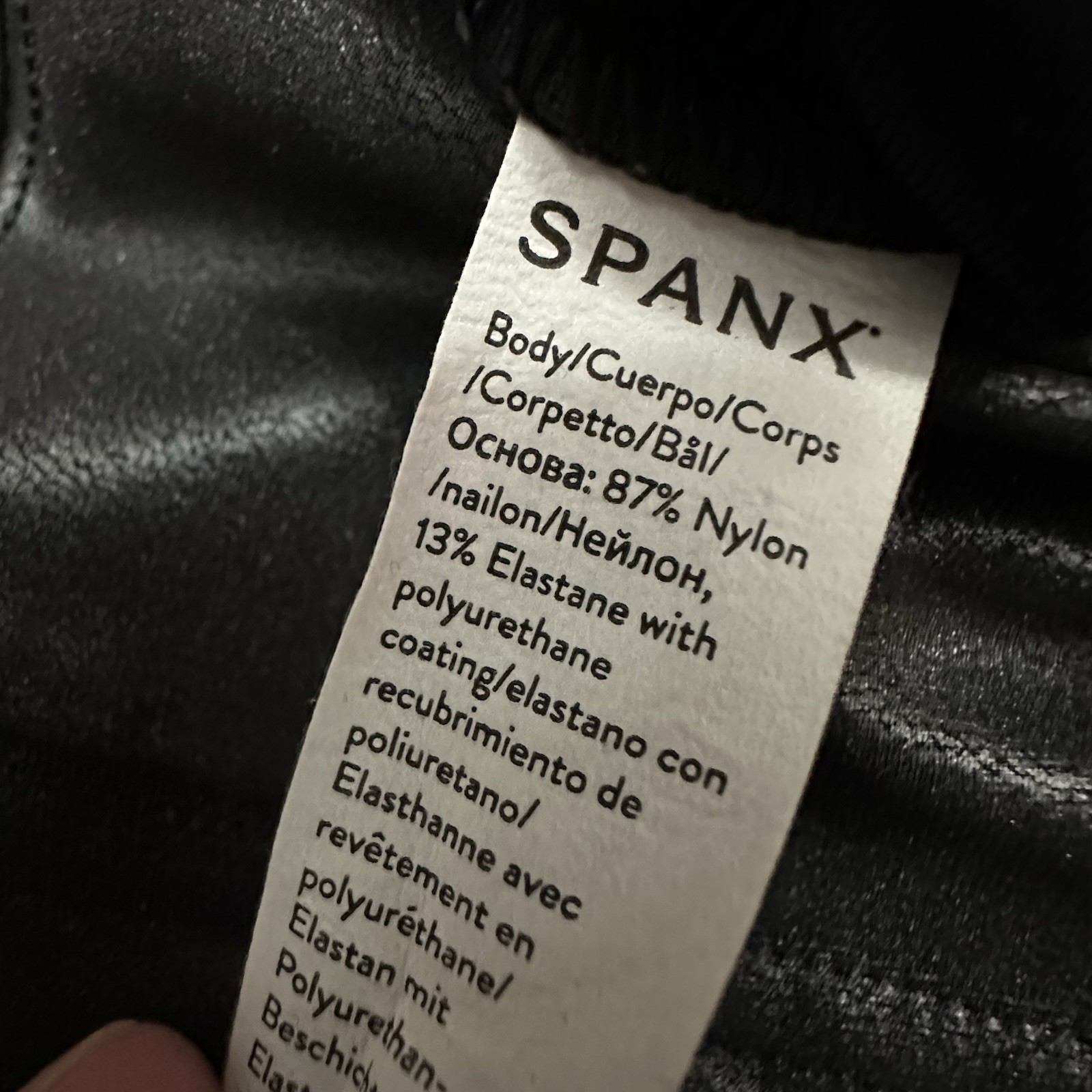 Spanx Faux Leather Legging Women Medium M Black Stretch Pull On Nylon Ladies New
