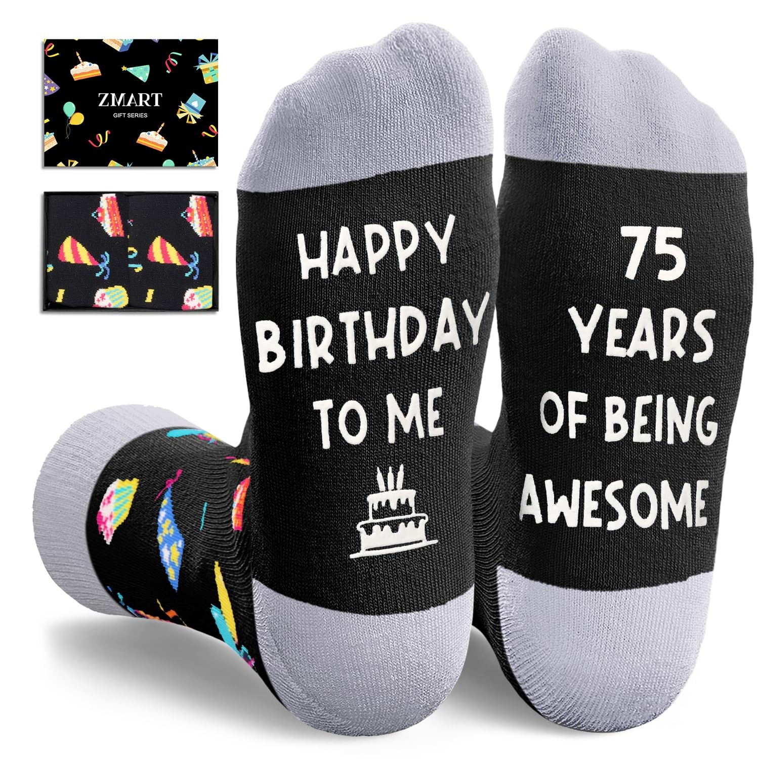 75th Birthday Gifts for Men Elderly Socks Personalized for Senior Males