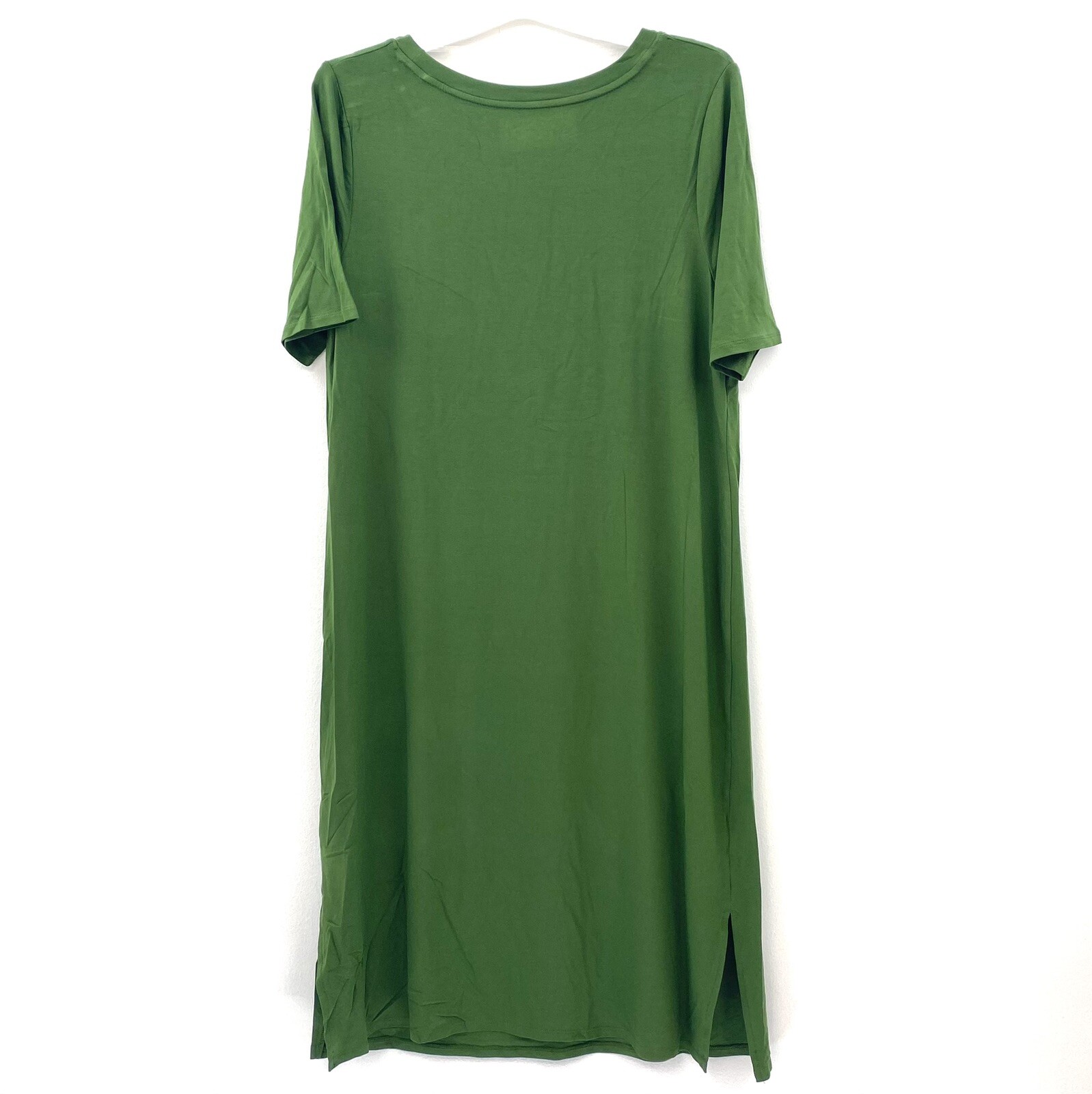 Ava & Viv Womens Women’s Plus Size X (14W) Short Sleeve Knit T-Shirt Dress Green