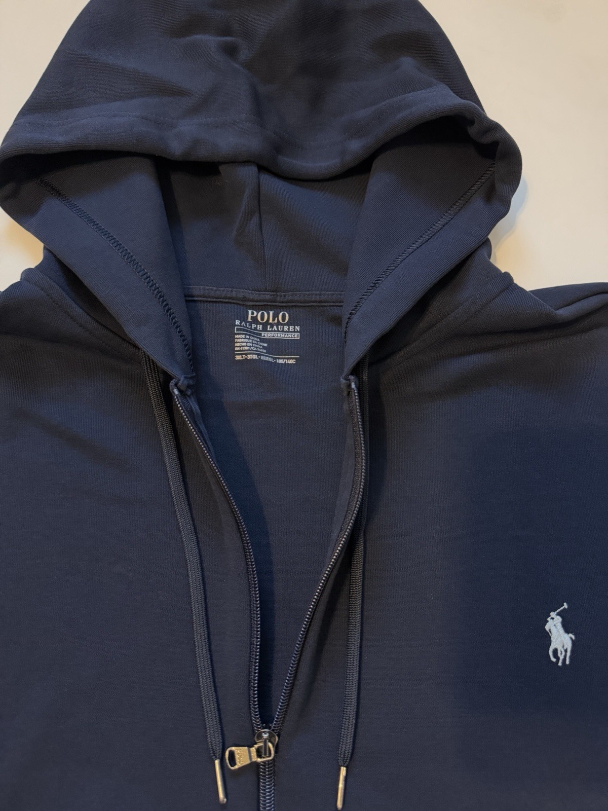 Polo Ralph Lauren Performance Men’s Blue Full Zip Hoodie Pockets 3XLT