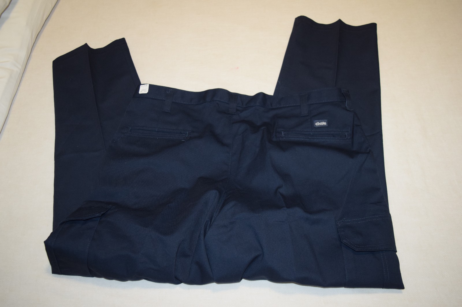 CINTAS COMFORT FLEX NAVY BLUE CARGO WORKS PANTS 270-20, 40×32